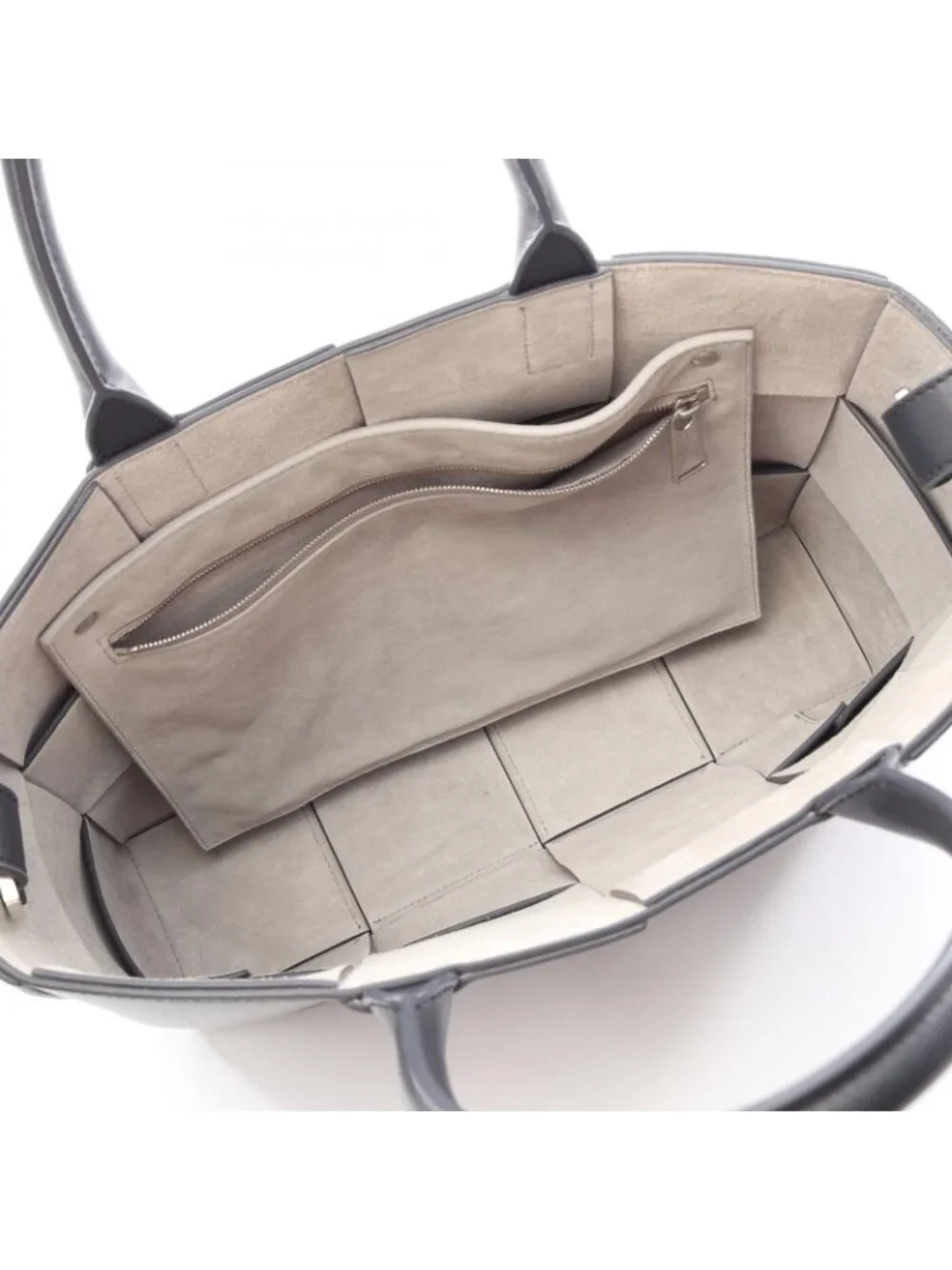 Bottega Veneta Tote Bag Small Arco Maxi Intrecciato 2-Way Charcoal Gray Leather